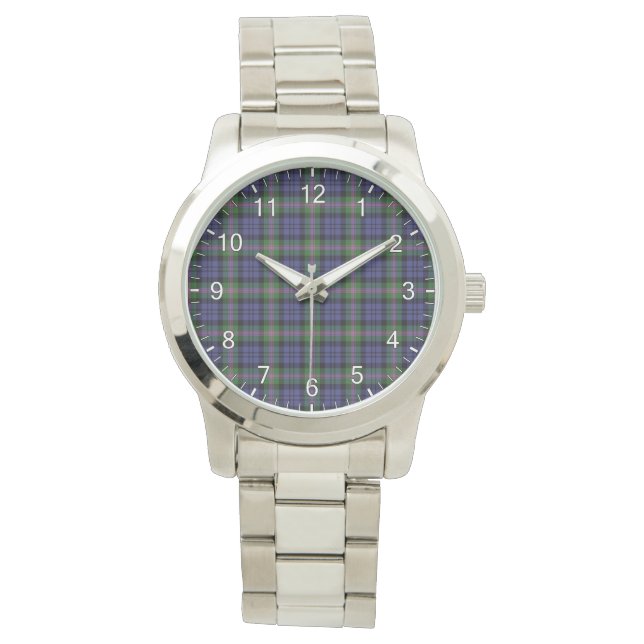 Relógio Eterno clássico Clan Baird Tartan Xadrez Gift (Frente)