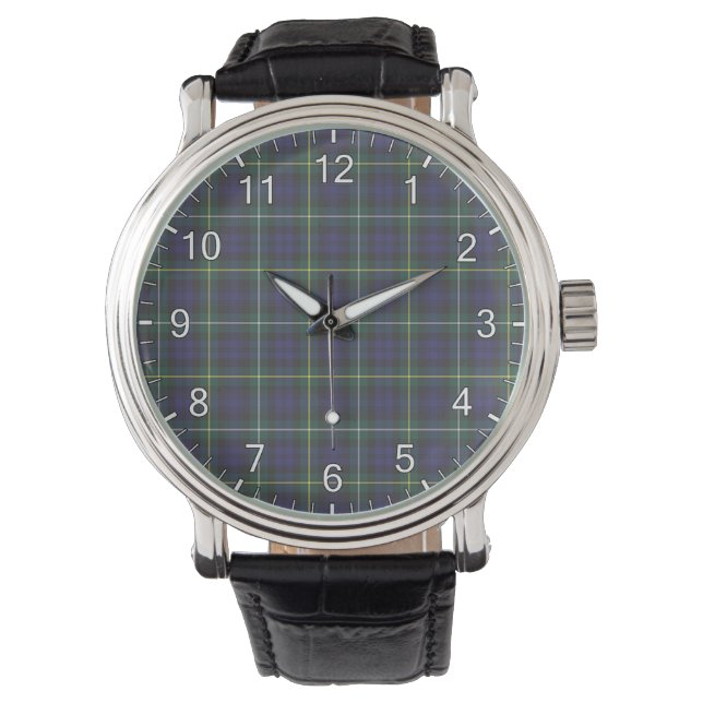 Relógio Eterno clássico Clan Campbell Tartan Xadrez Gift (Frente)