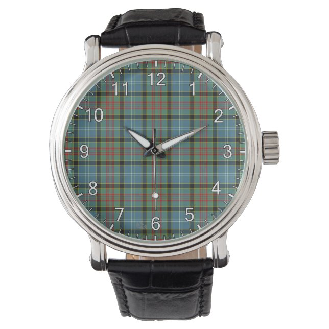Relógio Eterno clássico Clan Cathcart Tartan Xadrez Gift (Frente)