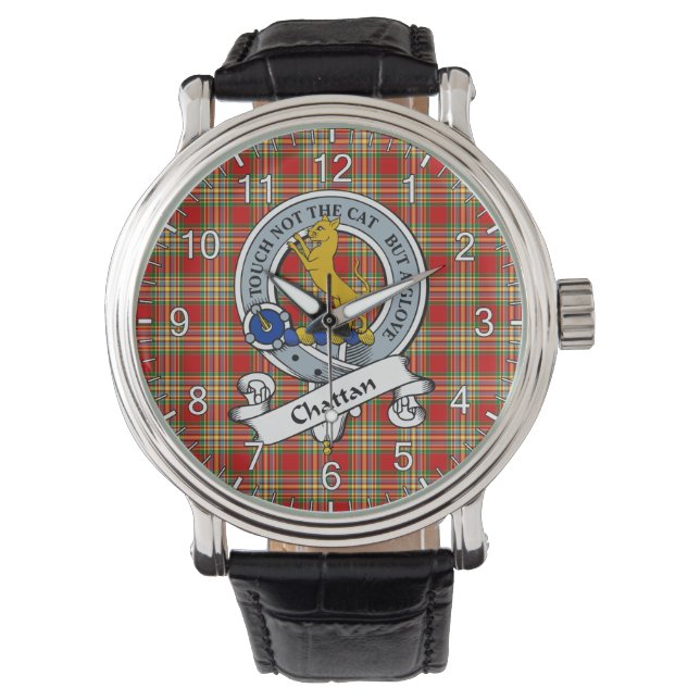 Relógio Eterno clássico Clan Chattan Crachá Tartan Watch (Frente)