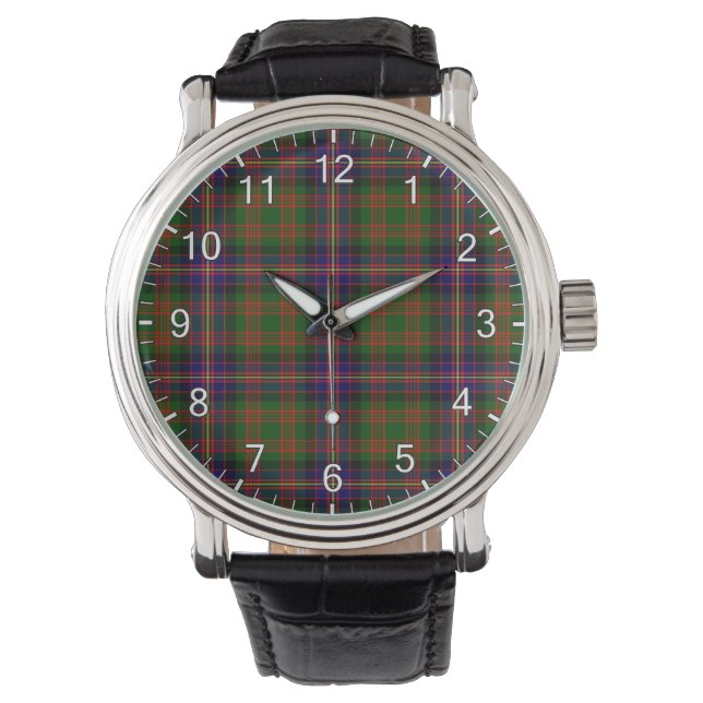 Relógio Eterno Clássico Clan Cochrane Tartan Xadrez Gift (Frente)