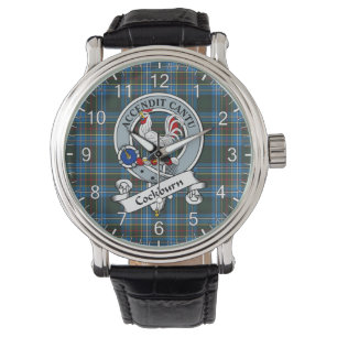 Relógio Eterno clássico Clan Cockburn Crachá Tartan Watch