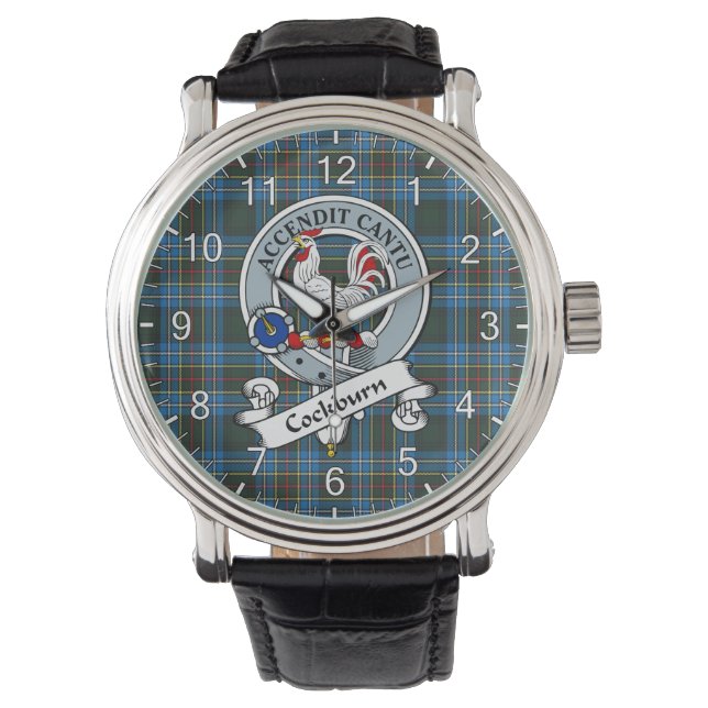 Relógio Eterno clássico Clan Cockburn Crachá Tartan Watch (Frente)