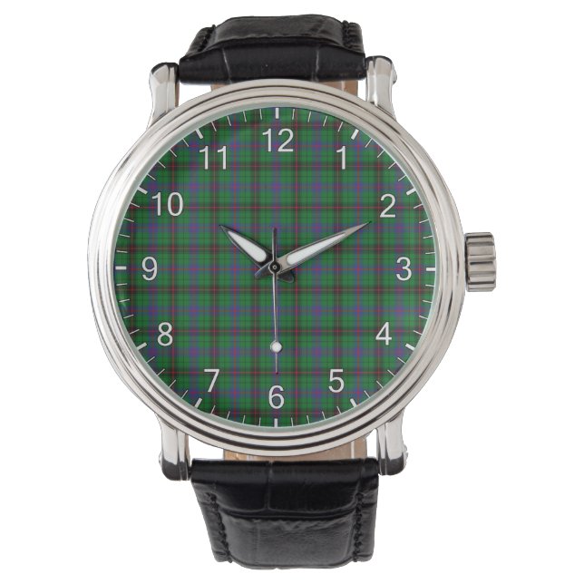 Relógio Eterno clássico Clan Davidson Modern Tartan Xadrez (Frente)