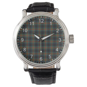 Relógio Eterno clássico Clan Denniston Tartan Xadrez Gift