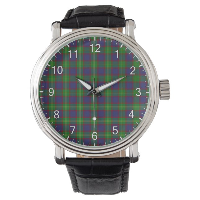 Relógio Eterno clássico Clan Durie Tartan Xadrez Gift (Frente)