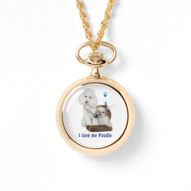 Relógio Eu amo meu Poodle (Frente)