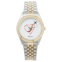 Relógio Eu amo minha tipografia piloto, aviação, personali