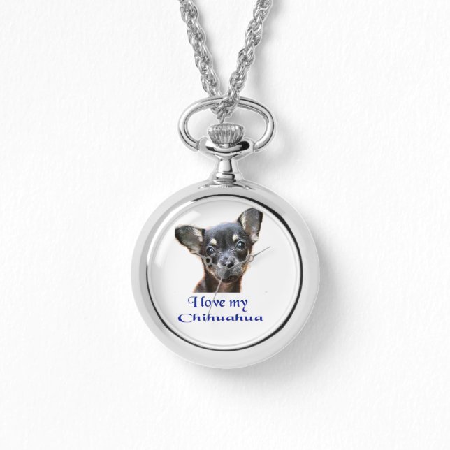 Relógio Eu amo o meu Chihuahua Watch (Frente)