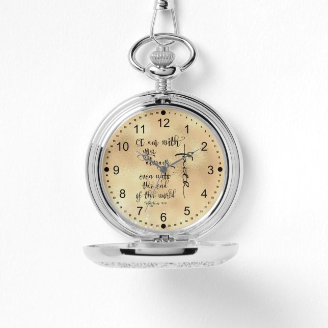 Relógio Eu Estou Com Você Sempre Bíblia Verso (Frente)