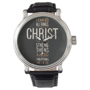Relógio Eu Posso Fazer Tudo Através Da Bíblia Cristo Versa