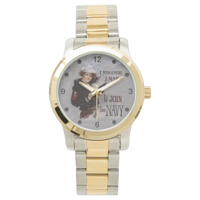 Relógio Eu queria ser um homem ~ Eu entraria no marinho ~  (Frente)