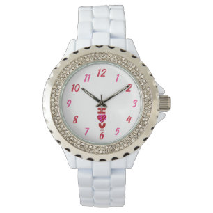 Relógio Eu te amo, mulheres, a "Rinoestone White Enamel Wa