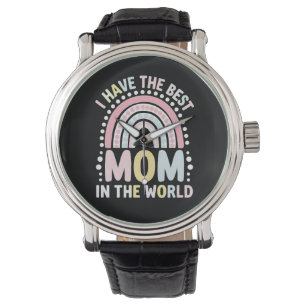 Relógio Eu Tenho A Melhor Mãe Do Mundo Boho Arco-Íris