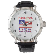 EUA América Flag Red Personalised Roman Numeral