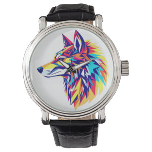 Relógio eWatch Lobo Geométrico Colorido