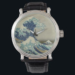 Relógio Excelente da costa de Kanagawa por Hokusai<br><div class="desc">36 visualizações do Monte Fuji: a onda de Excelentes ao largo da costa de Kanagawa por Katsushika Hokusai do período Edo, c. 1830. Impressão de bloco de madeira tradicional. Vintage ilustration fine art sea design apresentando uma paisagem marítima de enormes ondas gigantes de marés com barcos de pessoas e Monte...</div>