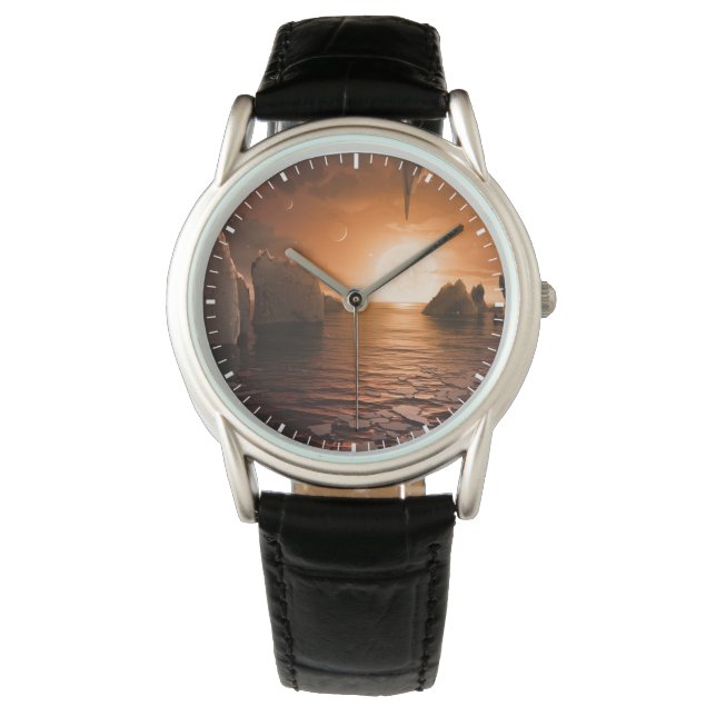 Relógio Exoplanetário Trapist-1f Do Lado Noturno Icy. (Frente)