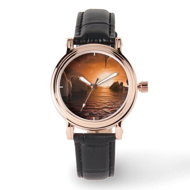 Relógio Exoplanetário Trapist-1f Do Lado Noturno Icy. (Frente)