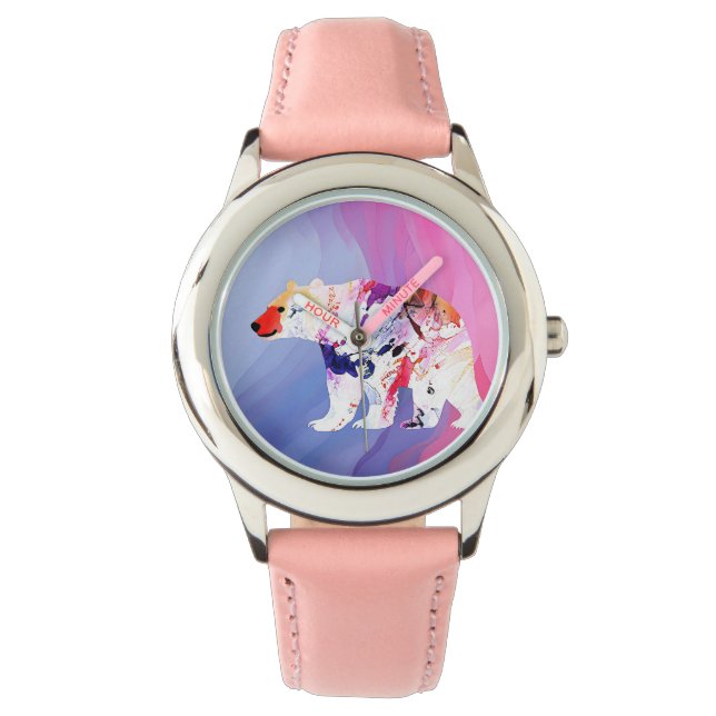 Relógio Explorador Ártico Pastel em Aquarela (Frente)