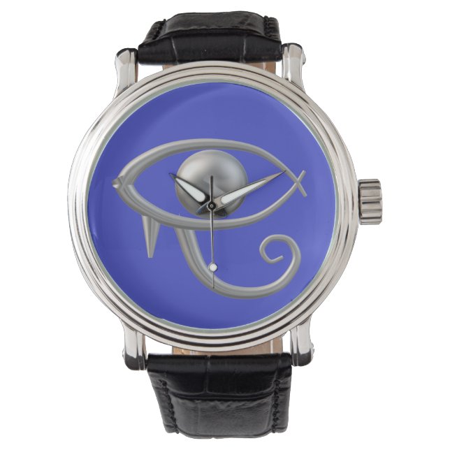 Relógio Eye of Ra silver on blue watch (Frente)