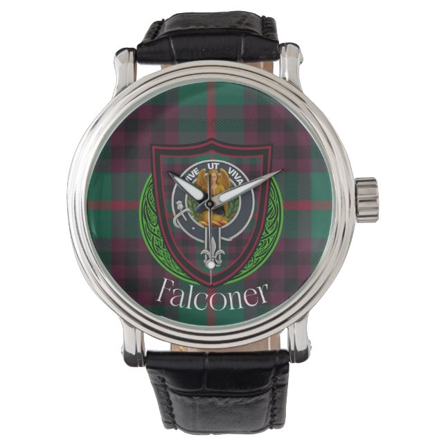 Relógio Falconer Scottish Clan Tartan & Crest (Frente)