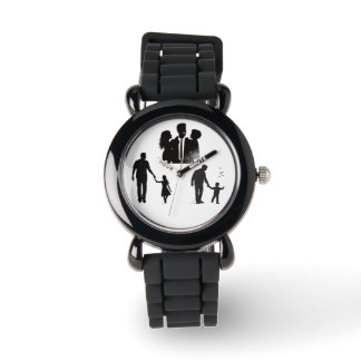 Relógio Family Silhouette Art Watch – Stylish Black Band