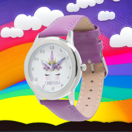 Relógio Fantasy unicorn princesa face name watch
