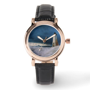 Relógio Faróis Lago Frankfort Lighthouse Michigan