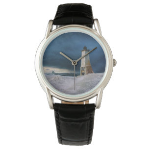 Relógio Faróis Lago Frankfort Lighthouse Michigan