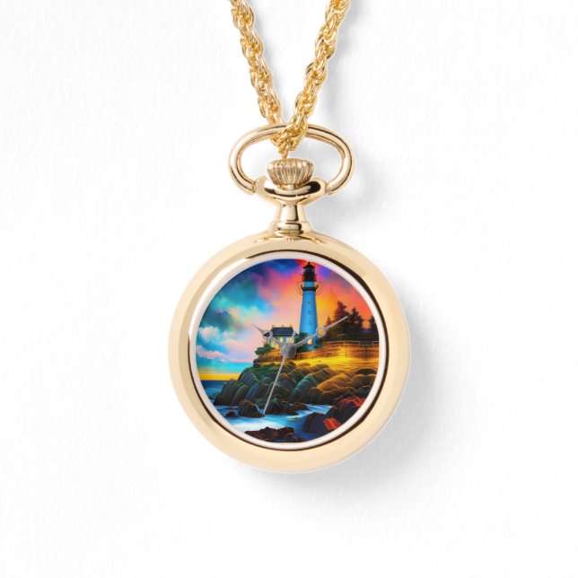 Relógio Farol ao pôr do sol (Frente)
