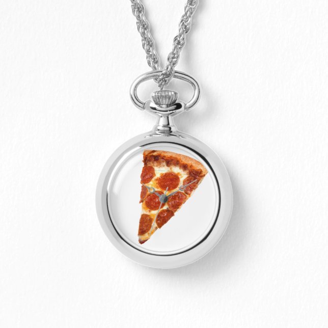 Relógio Fatia de pizza de pepperoni clássica derretida do  (Frente)