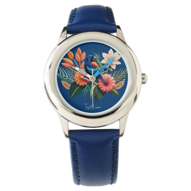 Relógio Felicidade tropical: Fusão vibrante da Flora (Frente)