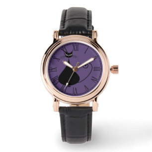 Relógio Felino de Gato Preto Simples