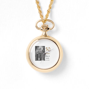 Relógio Feliz 50º aniversário adicionar nome do casal data