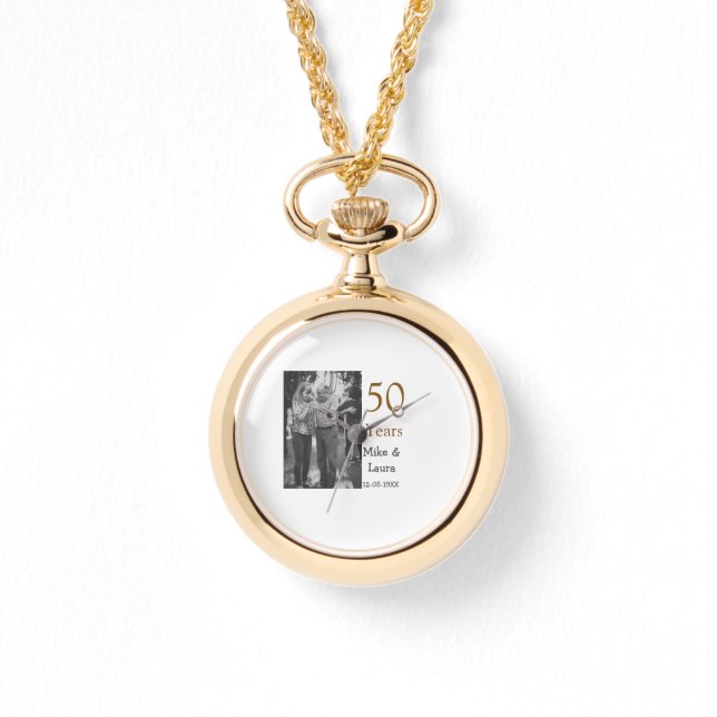 Relógio Feliz 50º aniversário adicionar nome do casal data (Frente)