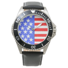 Relógio Feliz aniversário das estrelas na bandeira