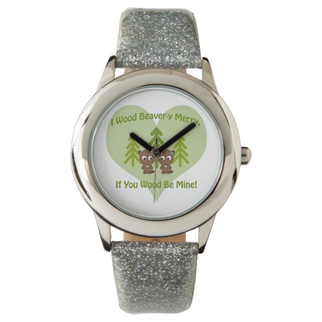 Relógio Feliz de madeira se a madeira for minha (Frente)