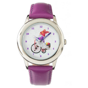 Relógio Feliz Natal - Gnomo Engraçado com Bicicleta e Pre