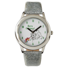 Relógio Feliz Natal! Puppy com Bell e Ball