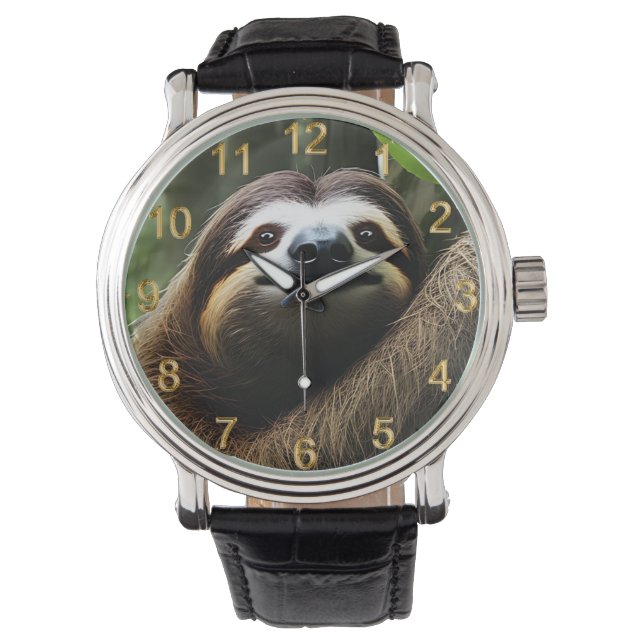 Relógio Felpudo castanho, Mens Watch (Frente)
