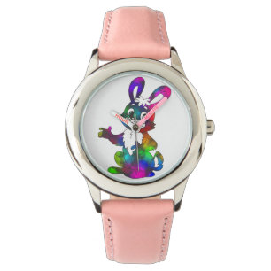 Relógio Felz pascoa Colorido, Bunny Cute Kids Watch