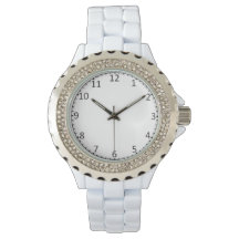Relógio Feminino Branco com Strass