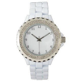 Relógio Feminino Branco com Strass