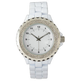 Relógio Feminino Branco com Strass
