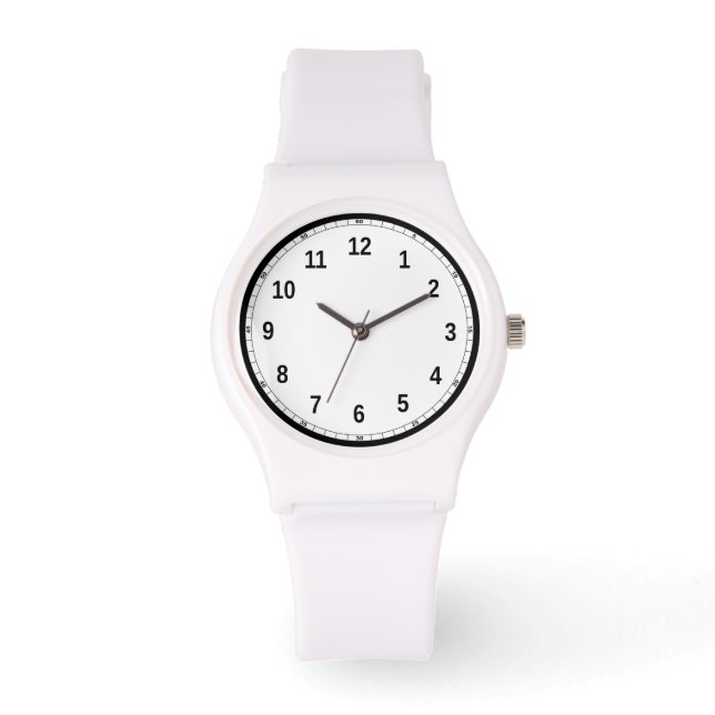 Relógio Feminino Sporty de Silicone Branco (Frente)