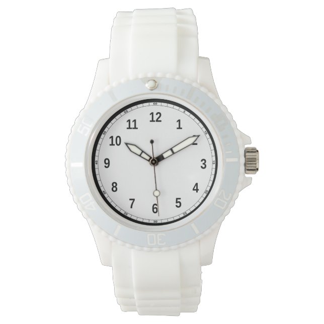 Relógio Feminino Sporty de Silicone Branco (Frente)