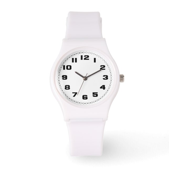 Relógio Feminino Sporty de Silicone Branco (Frente)