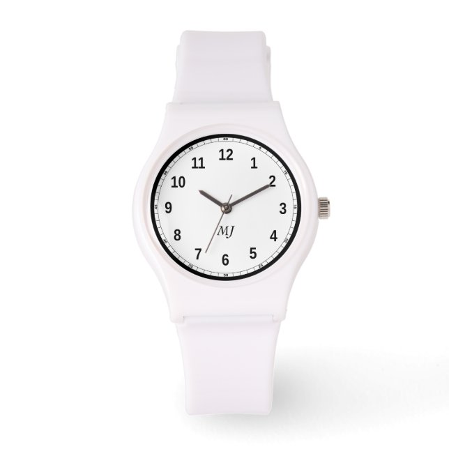 Relógio Feminino Sporty de Silicone Branco (Frente)