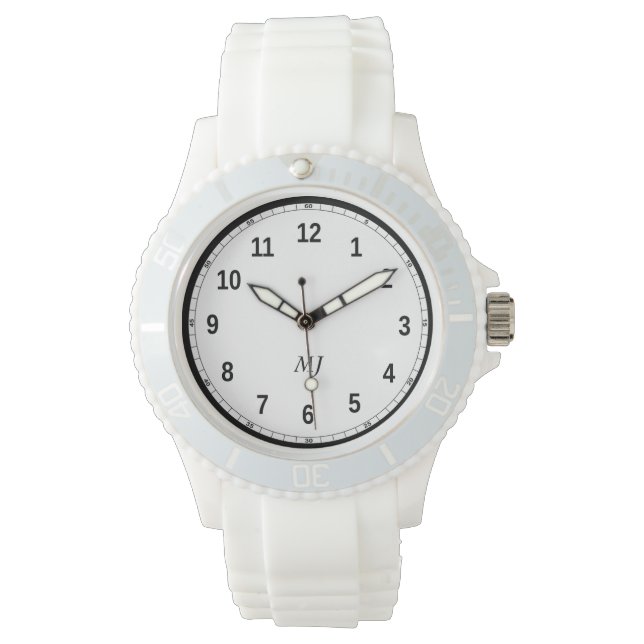 Relógio Feminino Sporty de Silicone Branco (Frente)